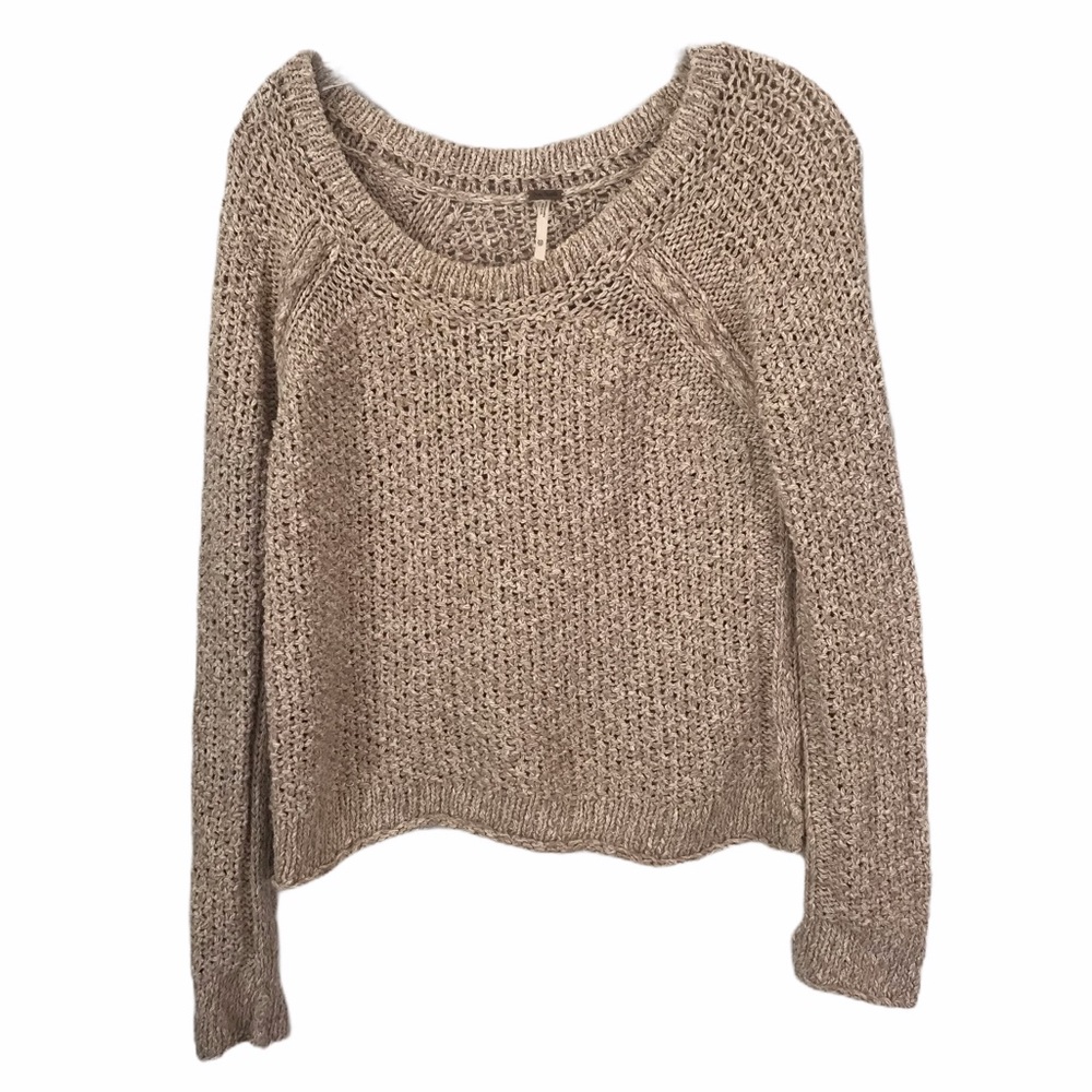 Free People Taupe Knit Sweater